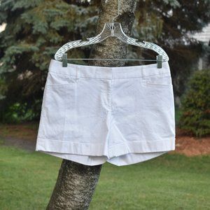 Express White Mid Rise Twill Shorts
